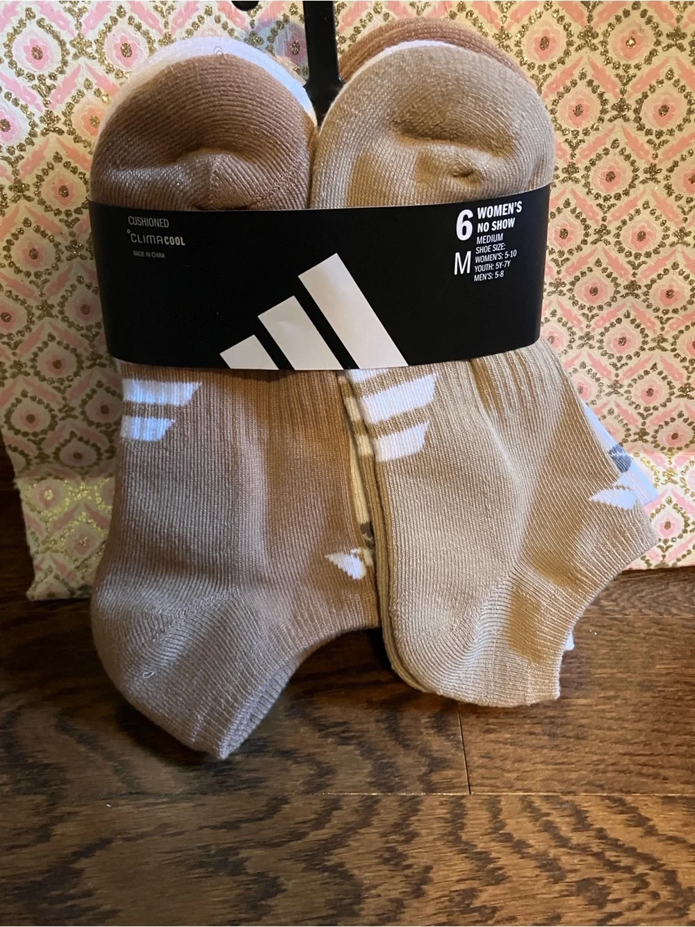 adidas Women's Neutral Tone Low & Crew Sock Set - Brown, Cream, Beige